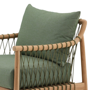 Karina Living Tahoe Outdoor Sofa Chair in Green - Stylish, Weather-Resistant Teak Frame for Patios & Sunrooms DOV7723-GREN