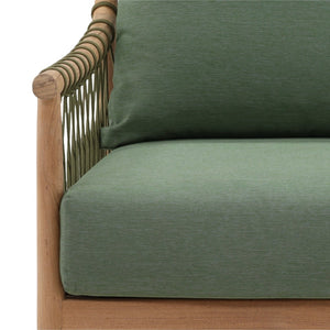 Karina Living Tahoe Outdoor Sofa Chair in Green - Stylish, Weather-Resistant Teak Frame for Patios & Sunrooms DOV7723-GREN