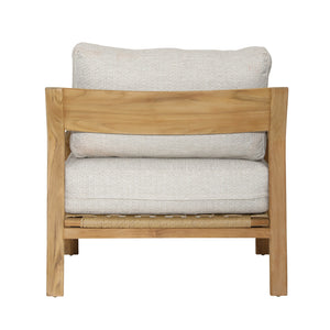 Dovetail Lexy Outdoor Occasional Chair Taupe Fairfax Taupe and Natural Teak 100% Olefin and Teak Wood DOV7787-TAUP