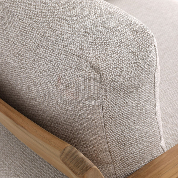 Dovetail Lexy Outdoor Occasional Chair Taupe Fairfax Taupe and Natural Teak 100% Olefin and Teak Wood DOV7787-TAUP