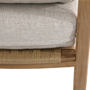 Dovetail Lexy Outdoor Occasional Chair Taupe Fairfax Taupe and Natural Teak 100% Olefin and Teak Wood DOV7787-TAUP