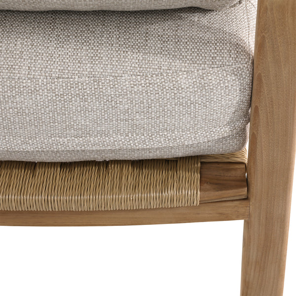 Dovetail Lexy Outdoor Occasional Chair Taupe Fairfax Taupe and Natural Teak 100% Olefin and Teak Wood DOV7787-TAUP