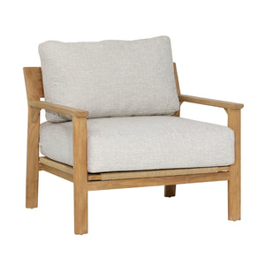 Dovetail Lexy Outdoor Occasional Chair Taupe Fairfax Taupe and Natural Teak 100% Olefin and Teak Wood DOV7787-TAUP