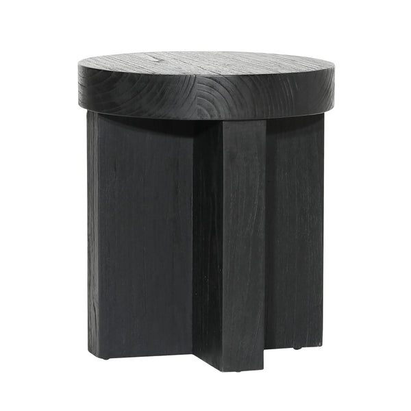 Dovetail Freja Side Table Black Black Mindi Wood DOV7795-BLCK