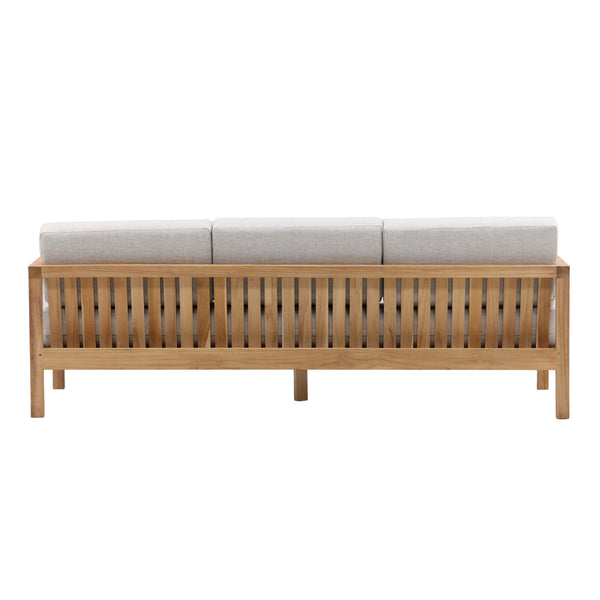 Dovetail,Outdoor Sofas,,Light Grey and Natural Teak,Solution-Dyed Acrylic Upholstery and Teak Wood Frame,Freight,Gray,Light Brown,Brown,,Acrylic,Wood,Wood,,REGULAR 20,$2500 - $3000 Boe Outdoor Sofa DOV7800-LTGY Dovetail Dovetail