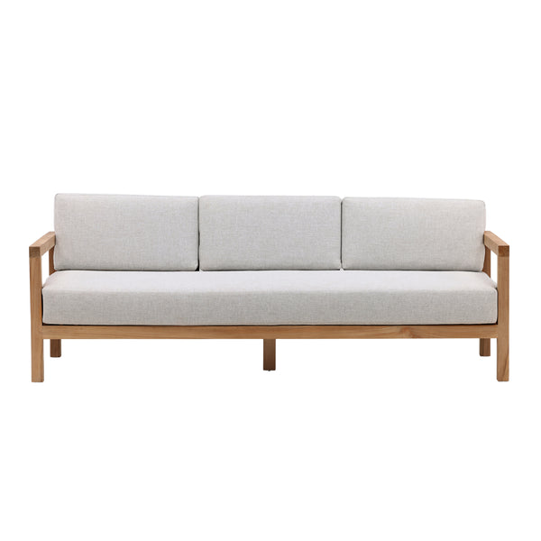 Dovetail,Outdoor Sofas,,Light Grey and Natural Teak,Solution-Dyed Acrylic Upholstery and Teak Wood Frame,Freight,Gray,Light Brown,Brown,,Acrylic,Wood,Wood,,REGULAR 20,$2500 - $3000 Boe Outdoor Sofa DOV7800-LTGY Dovetail Dovetail