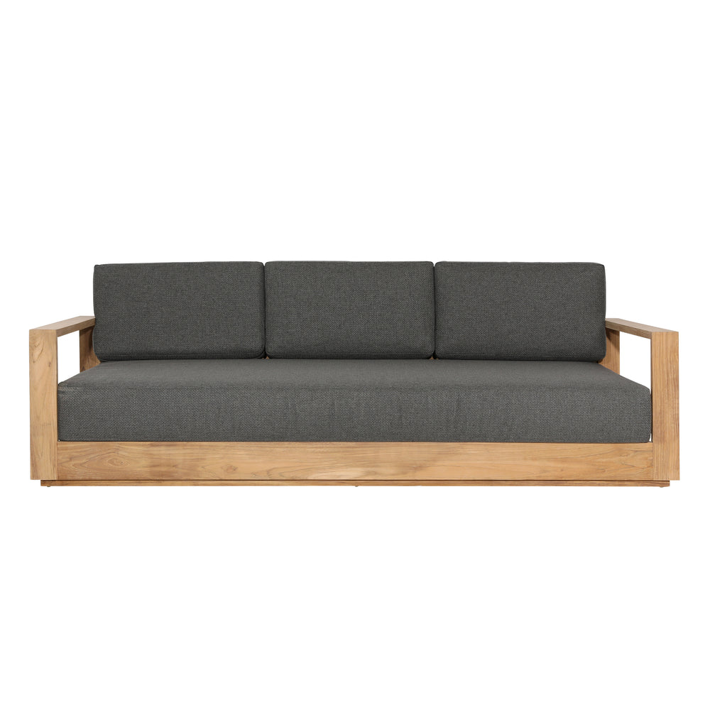 Dovetail,Outdoor Sofas,,Charcoal and Natural Teak,Solution-Dyed Acrylic Upholstery and Teak Wood,Freight,Gray,Light Brown,Brown,,Acrylic,Wood,Wood,,REGULAR 20,$3500 - $4000 Darlene Outdoor Sofa DOV7801-CHAR Dovetail Dovetail