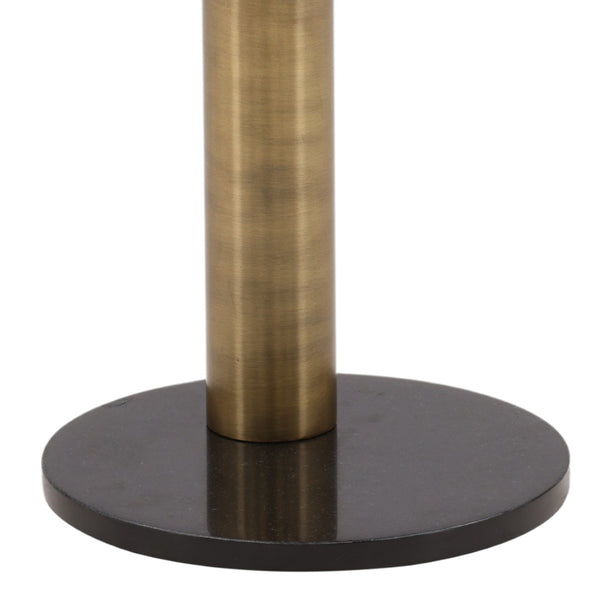 Karina Living Yara Sculptural Side Table in Gold – Elegant Marble Top & Black Accents for Modern Living Spaces DOV78012-GOLD-LG