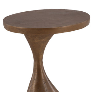Karina Living Nara Side Table in Antique Brass - Compact Modern Accent for Living Room & Bedroom Decor DOV78015-AQBS