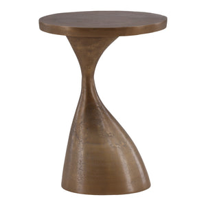 Karina Living Nara Side Table in Antique Brass - Compact Modern Accent for Living Room & Bedroom Decor DOV78015-AQBS