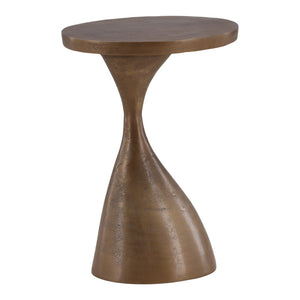 Karina Living Nara Side Table in Antique Brass - Compact Modern Accent for Living Room & Bedroom Decor DOV78015-AQBS