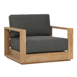 Dovetail Darlene Outdoor Sofa Chair Charcoal Charcoal and Natural Teak Solution,Dyed Acrylic Upholstery and Teak Wood Frame DOV7802-CHAR