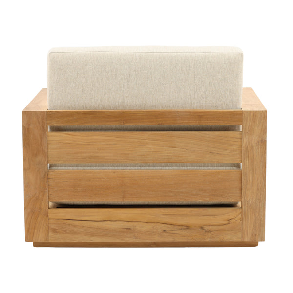 Dovetail Darlene Outdoor Sofa Chair Sand Sand and Natural Solution,Dyed Acrylic Upholstery and Teak Wood Frame DOV7802-SAND