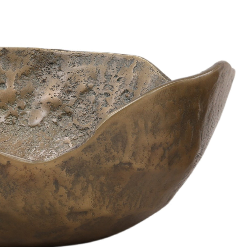 Karina Living Damara Antique Brass Bowl Set of 2 - Elegant Aluminum Decor for Centerpieces & Home Styling DOV78023-AQBS