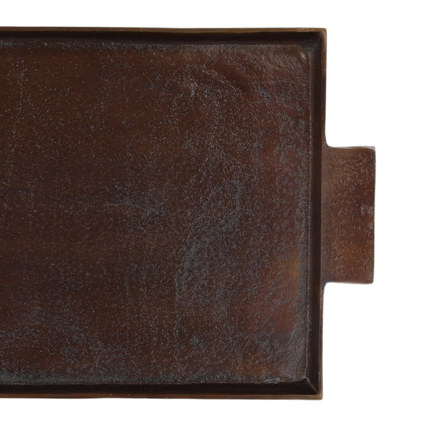 Karina Living Langford Antique Bronze Serving Tray - Elegant, Lightweight, Versatile Decor for Home Organization & Style DOV78030-BRWN