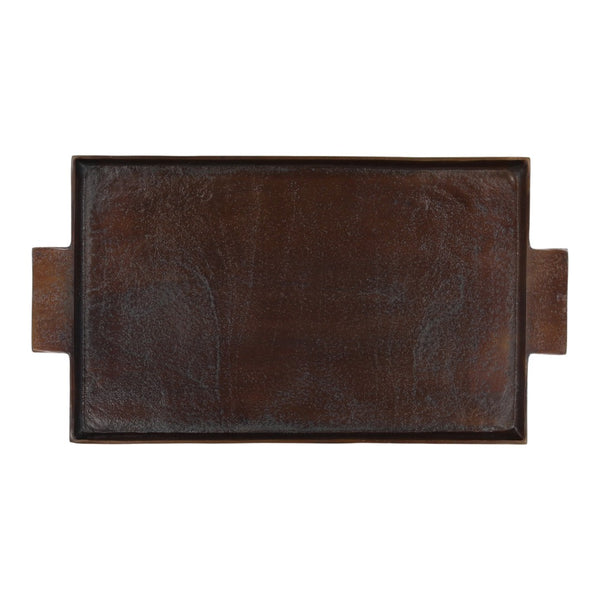 Karina Living Langford Antique Bronze Serving Tray - Elegant, Lightweight, Versatile Decor for Home Organization & Style DOV78030-BRWN