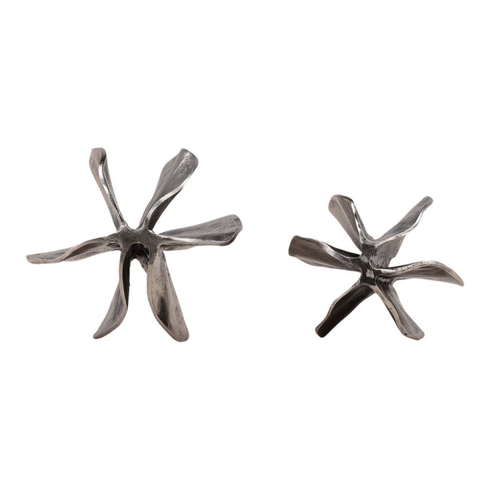 Karina Living Melisandre Sculpture Set of 2 in Antique Nickel - Elegant Decor for Modern and Classic Interiors DOV78031-AQNL