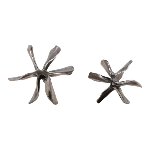 Karina Living Melisandre Sculpture Set of 2 in Antique Nickel - Elegant Decor for Modern and Classic Interiors DOV78031-AQNL