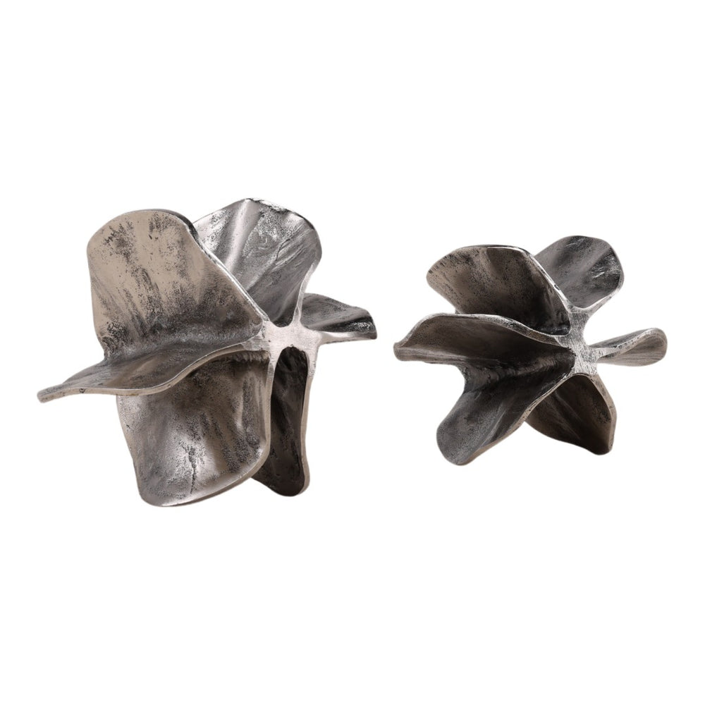 Karina Living Melisandre Sculpture Set of 2 in Antique Nickel - Elegant Decor for Modern and Classic Interiors DOV78031-AQNL