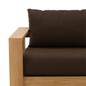 Karina Living Naya Outdoor Sofa in Woolacombe Chocolate – Elegant Teak Craftsmanship for Stylish Outdoor Living DOV7813-BRWN