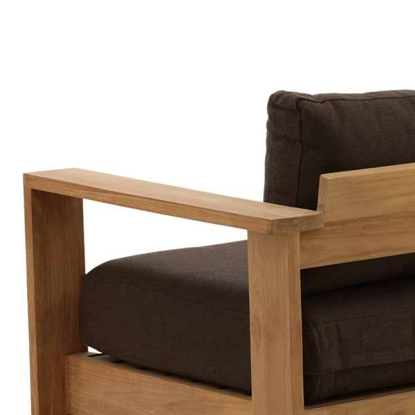Karina Living Naya Outdoor Sofa in Woolacombe Chocolate – Elegant Teak Craftsmanship for Stylish Outdoor Living DOV7813-BRWN