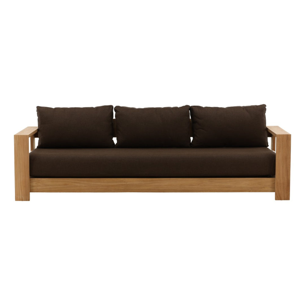 Karina Living Naya Outdoor Sofa in Woolacombe Chocolate – Elegant Teak Craftsmanship for Stylish Outdoor Living DOV7813-BRWN
