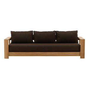 Karina Living Naya Outdoor Sofa in Woolacombe Chocolate – Elegant Teak Craftsmanship for Stylish Outdoor Living DOV7813-BRWN
