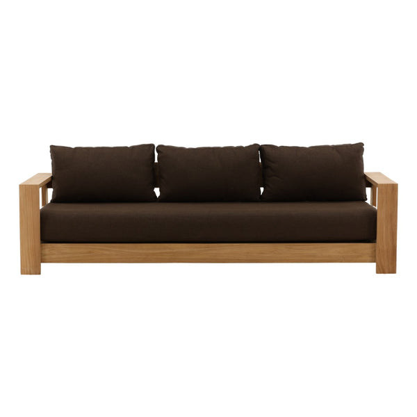 Karina Living Naya Outdoor Sofa in Woolacombe Chocolate – Elegant Teak Craftsmanship for Stylish Outdoor Living DOV7813-BRWN
