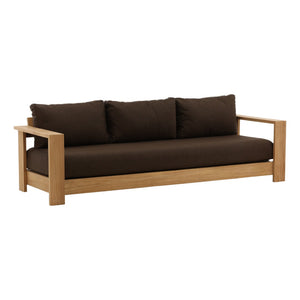 Karina Living Naya Outdoor Sofa in Woolacombe Chocolate – Elegant Teak Craftsmanship for Stylish Outdoor Living DOV7813-BRWN
