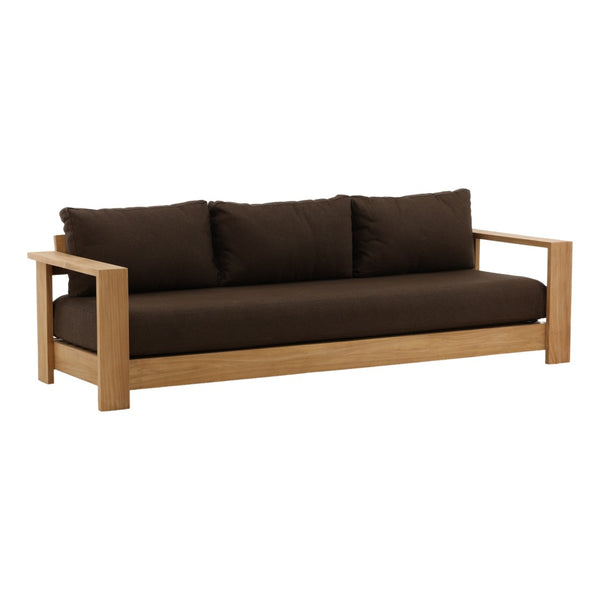 Karina Living Naya Outdoor Sofa in Woolacombe Chocolate – Elegant Teak Craftsmanship for Stylish Outdoor Living DOV7813-BRWN