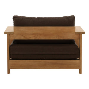Karina Living Naya Outdoor Sofa Chair – Weather-Resistant Teak & Woolacombe Chocolate for Ultimate Patio Comfort DOV7814-BRWN