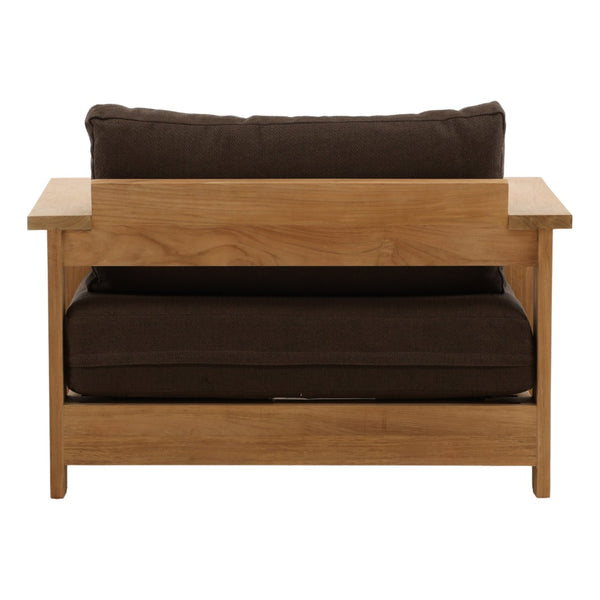 Karina Living Naya Outdoor Sofa Chair – Weather-Resistant Teak & Woolacombe Chocolate for Ultimate Patio Comfort DOV7814-BRWN