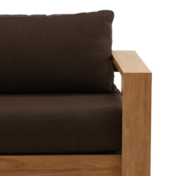 Karina Living Naya Outdoor Sofa Chair – Weather-Resistant Teak & Woolacombe Chocolate for Ultimate Patio Comfort DOV7814-BRWN