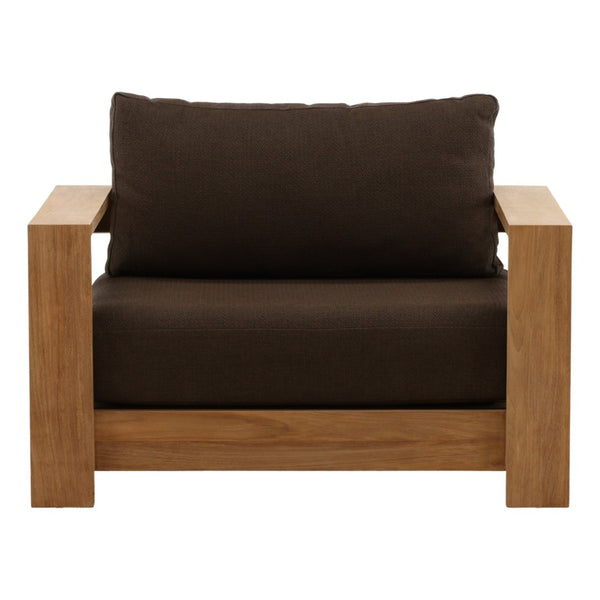 Karina Living Naya Outdoor Sofa Chair – Weather-Resistant Teak & Woolacombe Chocolate for Ultimate Patio Comfort DOV7814-BRWN