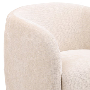 Dovetail Neva Occasional Chair Cream Niagara Cream Polyester Upholstery,Select Hardwood Frame and Metal Base DOV79009-CREM