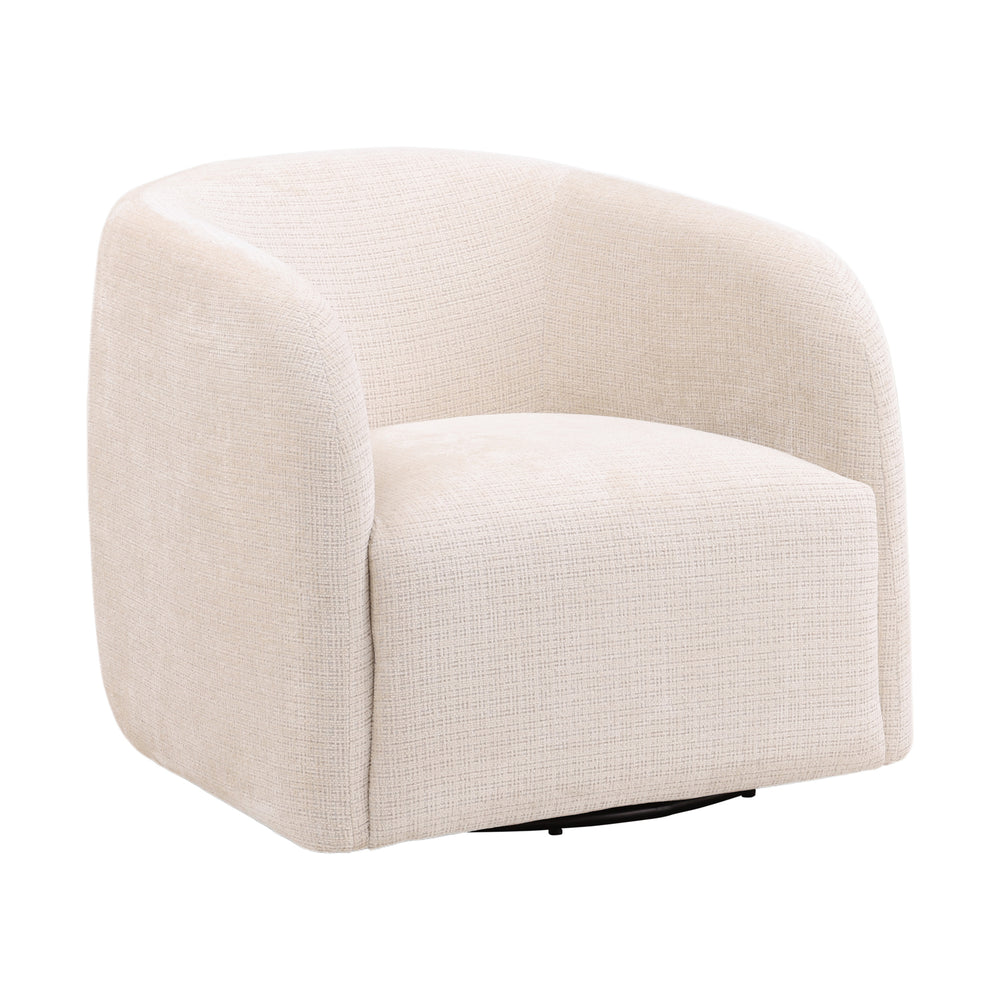 Dovetail Neva Occasional Chair Cream Niagara Cream Polyester Upholstery,Select Hardwood Frame and Metal Base DOV79009-CREM