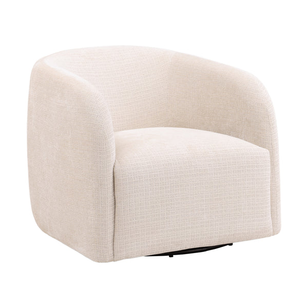Dovetail Neva Occasional Chair Cream Niagara Cream Polyester Upholstery,Select Hardwood Frame and Metal Base DOV79009-CREM