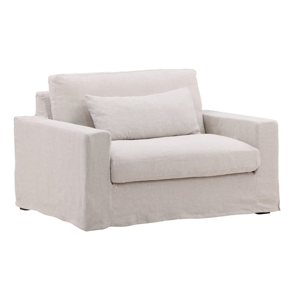 Karina Living Dixie Chair and a Half Slipcover – Elevate Your Space with Durable, Stylish Performance Linen Design Easton Natural DOV79019-SL-NATL