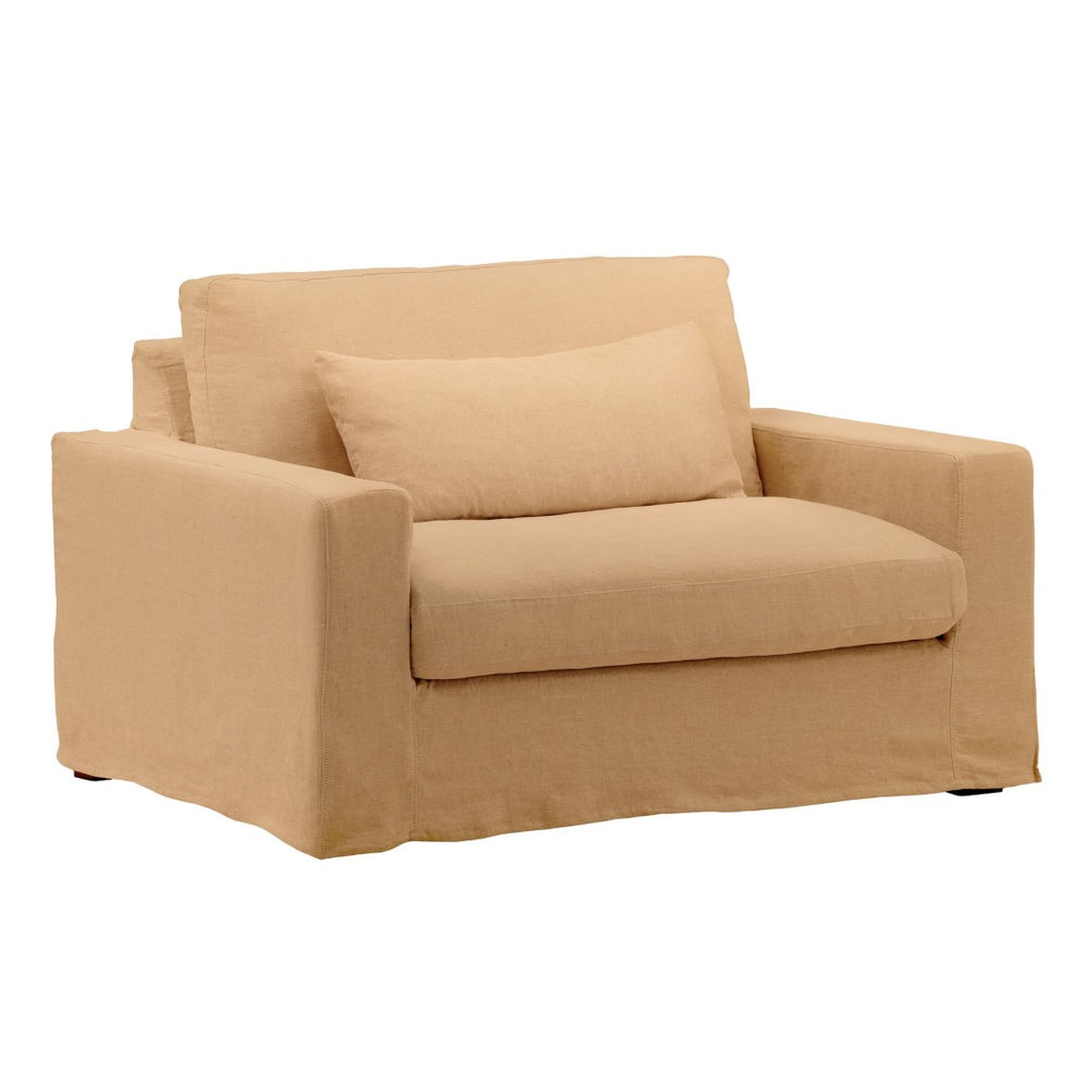 Karina Living Dixie Chair and a Half Slipcover – Elevate Your Space with Durable, Stylish Performance Linen Design Easton Forest DOV79019-SL-FRST