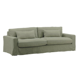 Karina Living Dixie Sofa Slipcover - Durable Performance Linen for Tailored Style and Easy Care, Ideal for Protection Easton Forest DOV79020-SL-FRST