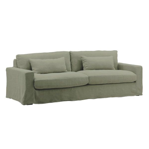 Karina Living Dixie Sofa Slipcover - Durable Performance Linen for Tailored Style and Easy Care, Ideal for Protection Easton Forest DOV79020-SL-FRST