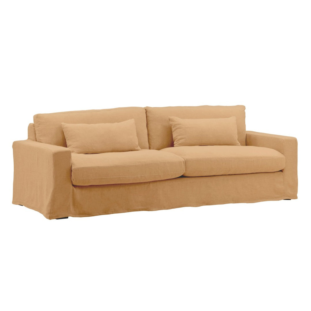 Karina Living Dixie Sofa Slipcover - Durable Performance Linen for Tailored Style and Easy Care, Ideal for Protection Easton Wheat DOV79020-SL-WHET