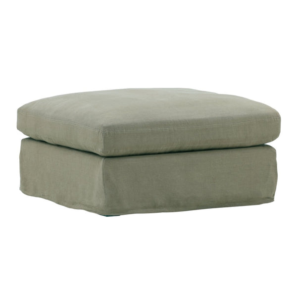 Karina Living Dixie Ottoman Slipcover in Refreshing Forest Green - Durable, Stain-Resistant Linen for Your Home Easton Forest DOV79021-SL-FRST