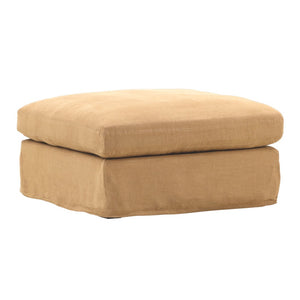 Karina Living Dixie Ottoman Slipcover in Refreshing Forest Green - Durable, Stain-Resistant Linen for Your Home Easton Wheat DOV79021-SL-WHET