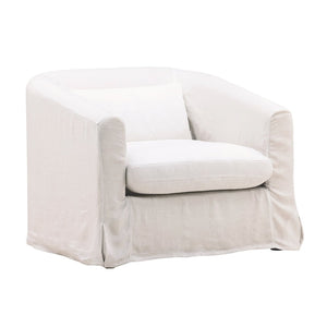 Karina Living Florence Sofa Chair Slipcover in Rich Green – Durable Performance Linen for Easy Care & Style Easton Natural DOV79023-SL-NATL