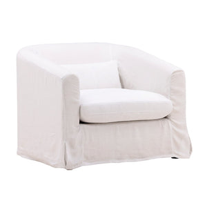 Karina Living Florence Sofa Chair Slipcover in Rich Green – Durable Performance Linen for Easy Care & Style Easton White DOV79023-SL-WHIT