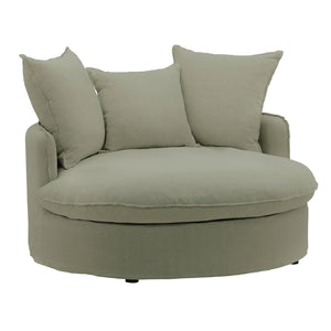 Karina Living Norris Lounger Slipcover - Durable Linen in Rich Green, Stain-Resistant, Modern Comfort & Style Easton Forest DOV79024-SL-FRST
