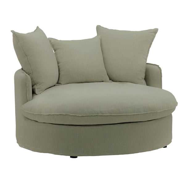 Karina Living Norris Lounger Slipcover - Durable Linen in Rich Green, Stain-Resistant, Modern Comfort & Style Easton Forest DOV79024-SL-FRST