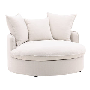 Karina Living Norris Lounger Slipcover - Durable Linen in Rich Green, Stain-Resistant, Modern Comfort & Style Easton Natural DOV79024-SL-NATL