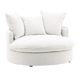 Karina Living Norris Lounger Slipcover - Durable Linen in Rich Green, Stain-Resistant, Modern Comfort & Style Easton White DOV79024-SL-WHIT